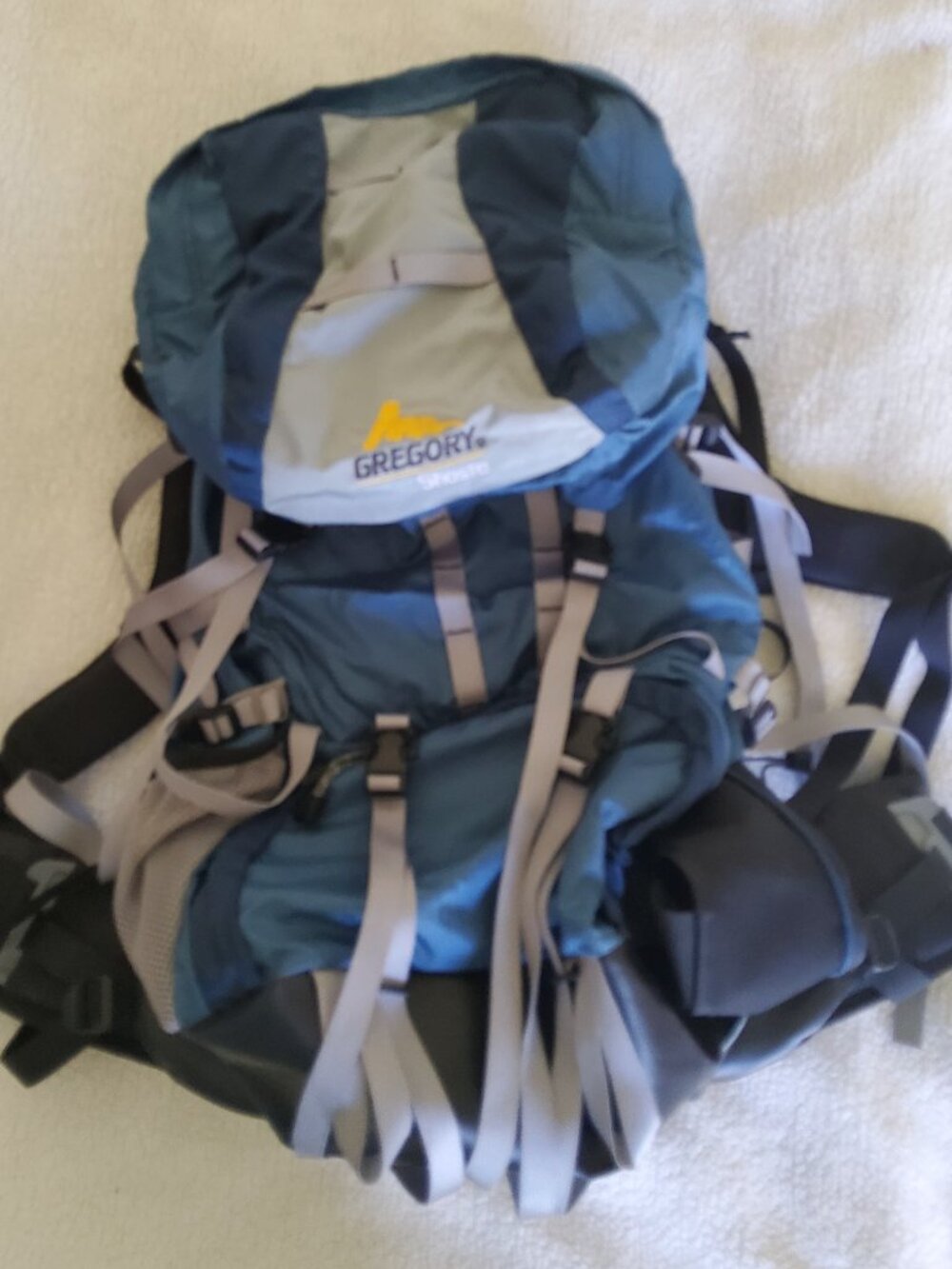 Gregory Shasta Internal Frame Hiking Backpack 82L Blue Gray Camping Expedition M